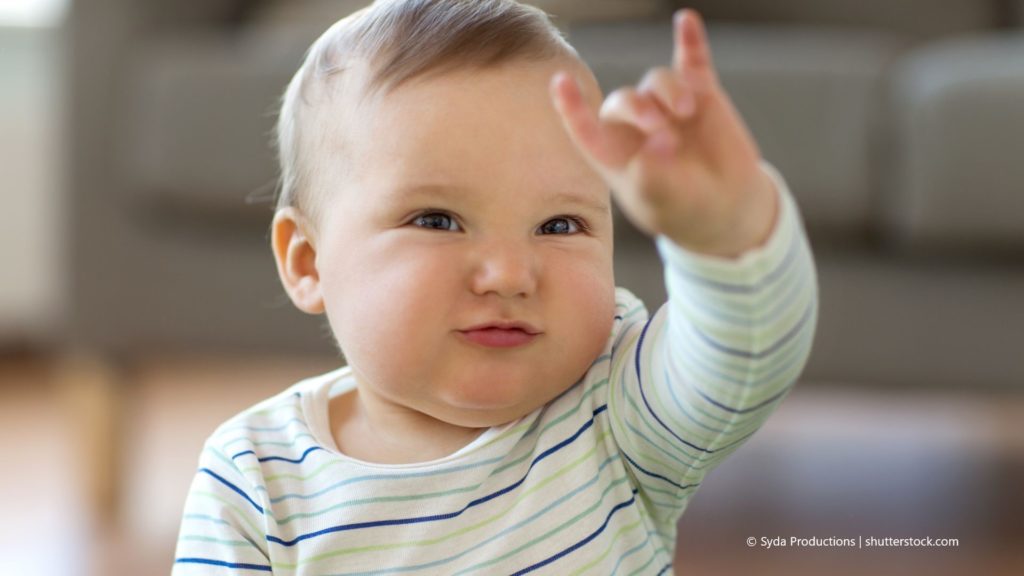 Schon kleine Kinder können die Handzeichen der GuK lernen.